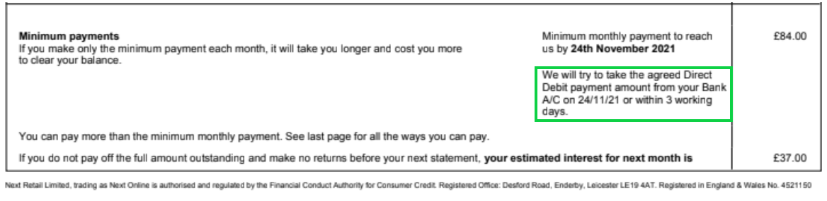 Making a payment towards your Credit Account – Next - Mobile App